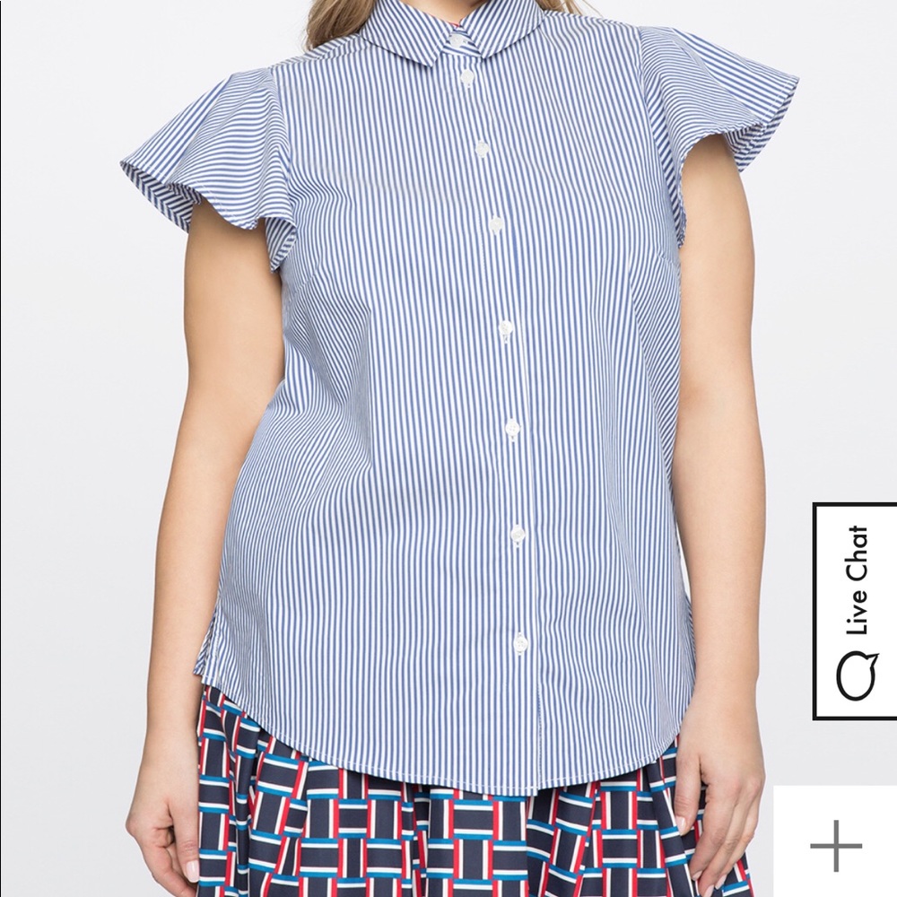 Draper James for Eloquii Pinstripe button down top